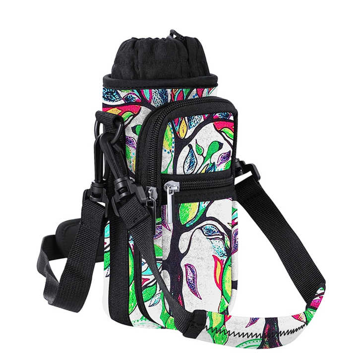 Wholesale 32oz Crossbody thermos cup Set Diving material cup set outdoor travel neoprene kettle bag